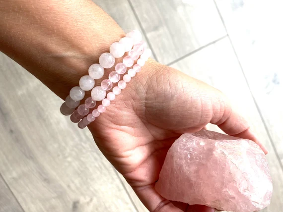 pink rose quartz bracelet